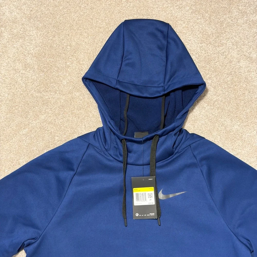 Nike Dri-FIT Training Hoodie Mens Small Blue Pullover Scuba Hood 932022-478